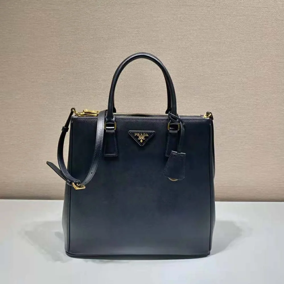 Prada Medium Prada Galleria Saffiano Leather Bag for Women in Black Prada Medium Prada Galleria Saffiano Leather Bag for Women in Black