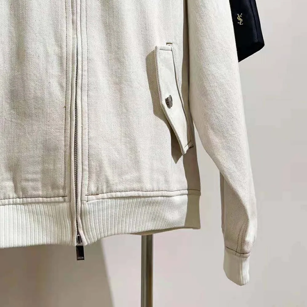 Dior Tears Zipped Blouson White Cotton Twill for Men