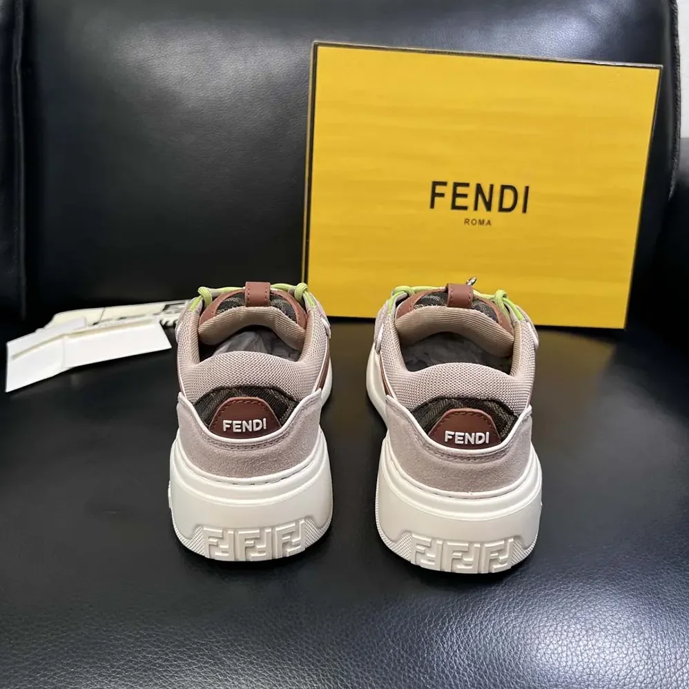 Fendi Force Sneakers Beige Mesh and Brown Leather Low for Unisex in tops Fendi Force Sneakers Beige Mesh and Brown Leather Low for Unisex in tops