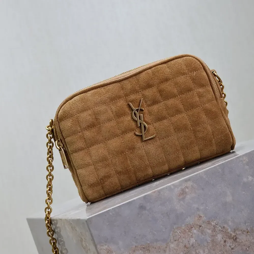 Saint Laurent YSL Cassandre Matelassé Carré Camera Bag in Suede for Women