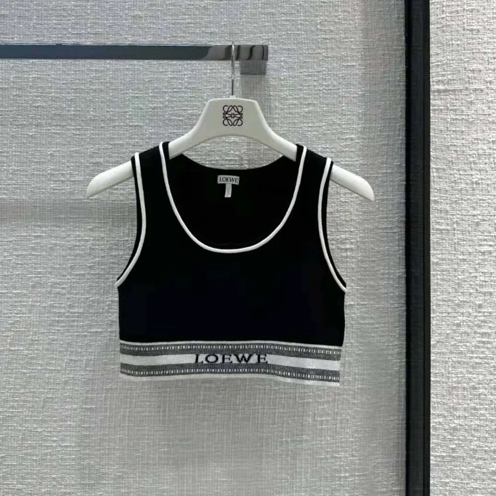 Loewe Cropped Tank Top in Viscose for Women in Black