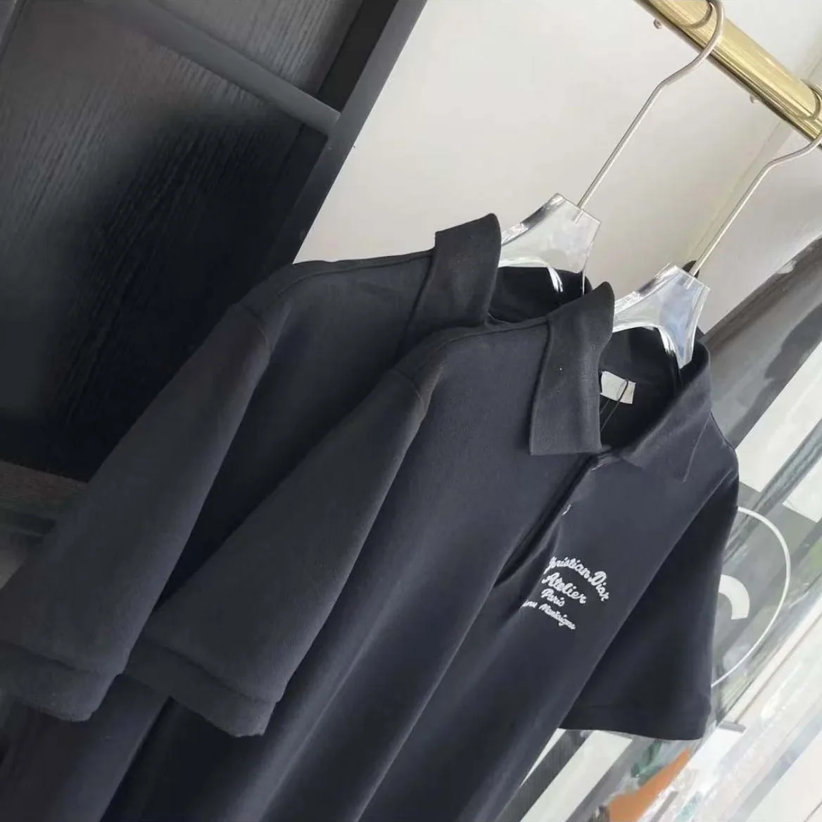 Dior Logo-embroidered Cotton Polo shirt for Men in Black Dior Logo-embroidered Cotton Polo shirt for Men in Black