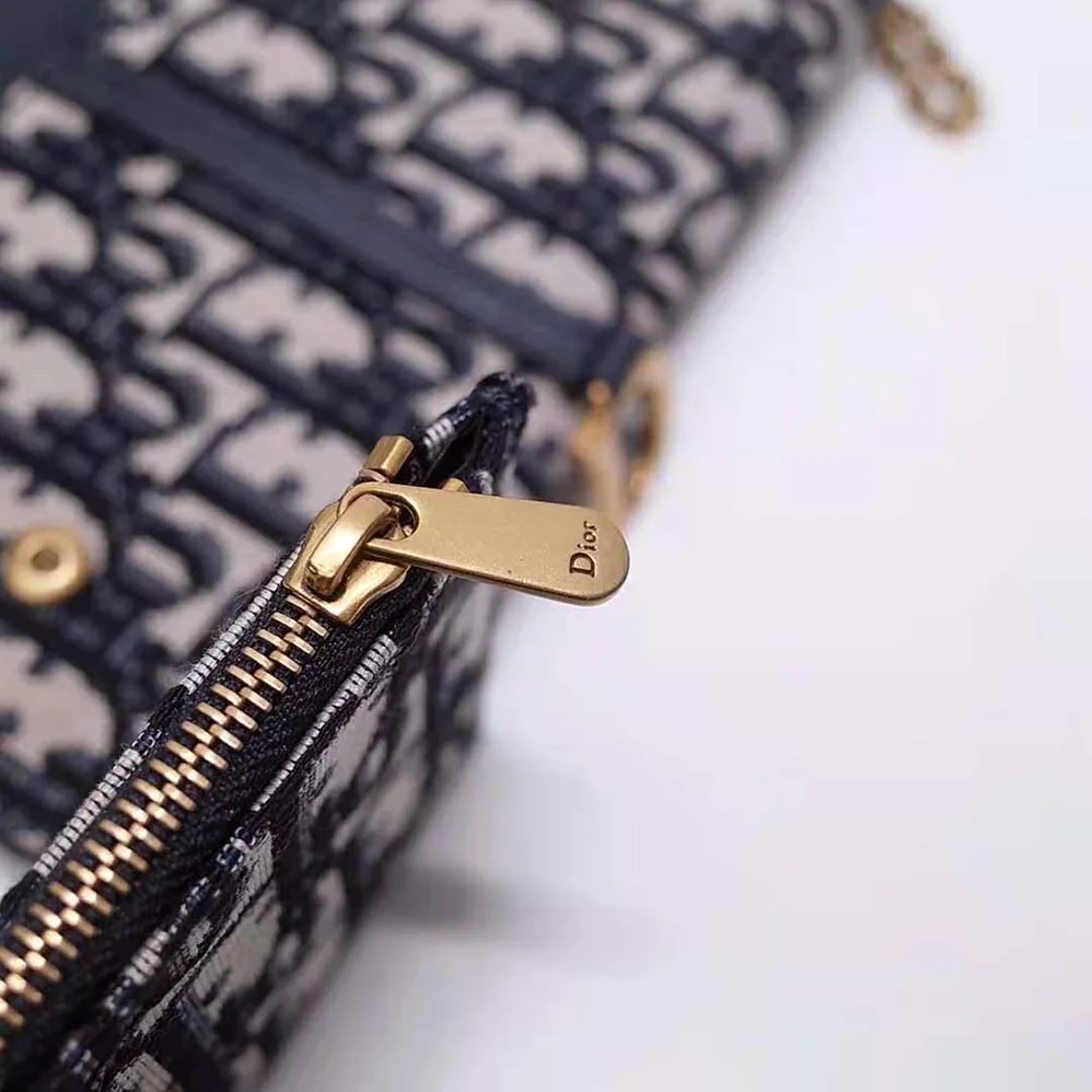 Dior Saddle Wallet Blue Dior Oblique Jacquard for Women