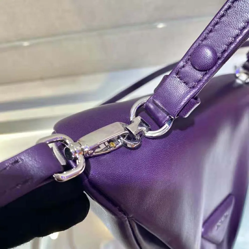 Prada Padded Nappa Leather Handbag for Women in Purple