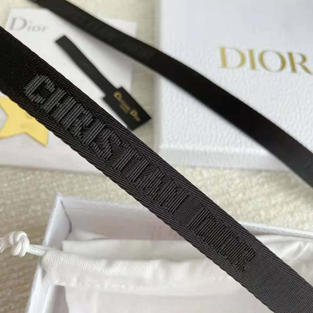 Dior Saddle Belt Black Jacquard 20 MM for Women
