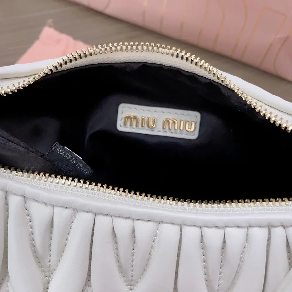 Miu Miu Wander Matelassé Nappa Leather Hobo Bag for Women