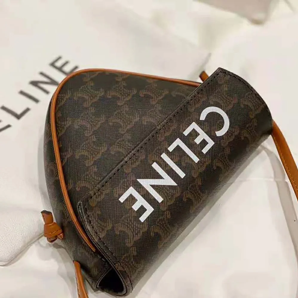 Celine Triangle Bag in Triomphe Canvas for Women in Brown