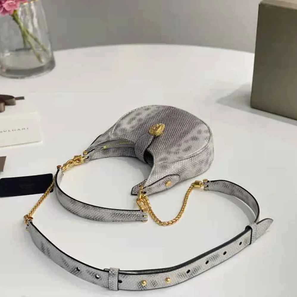 Bvlgari Serpenti Ellipse Crossbody Bag for Women in Silver