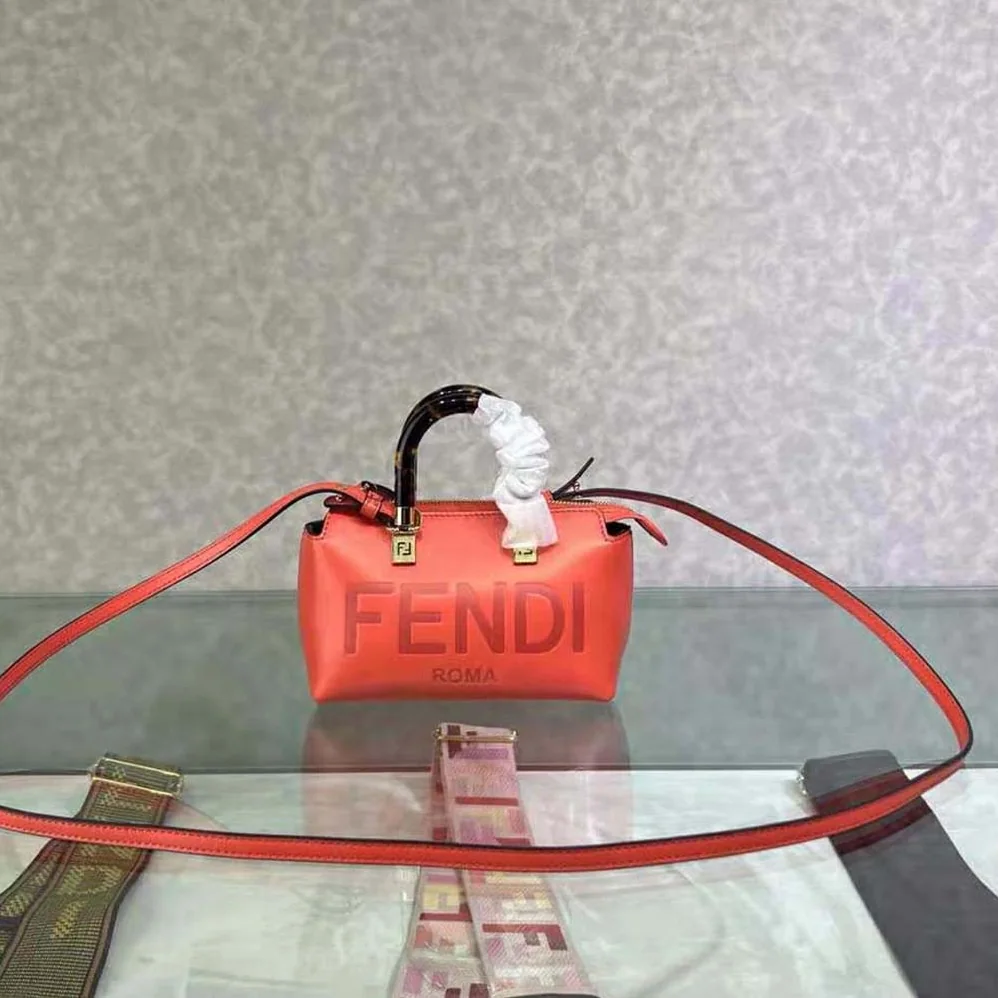Fendi By The Way Mini Red Leather Small Boston Bag for Women