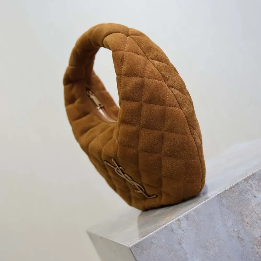 Saint Laurent YSL Icarino In Quilted Suede for Women in Brown Saint Laurent YSL Icarino In Quilted Suede for Women in Brown