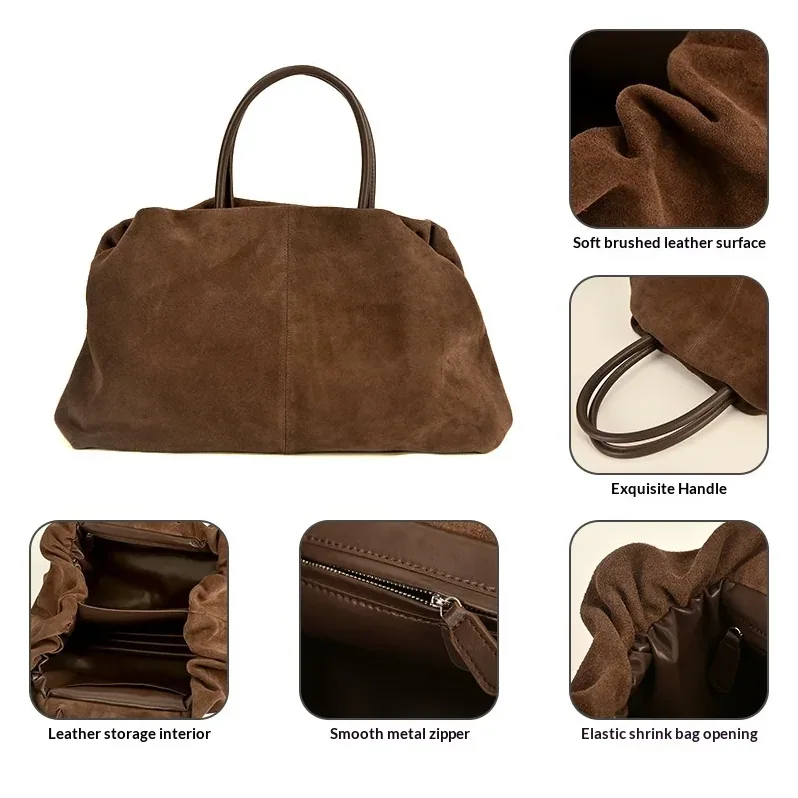 Matte Cowhide Premium Retro in style Commuter Tote Bag