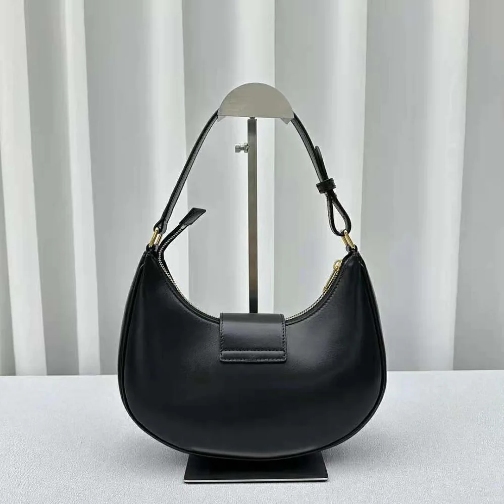 Celine Ava Triomphe Soft Bag in Smooth Calfskin for Women in Black