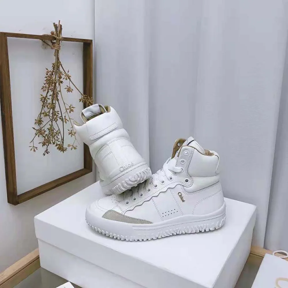 Chloe Franckie High-Top Sneaker in Smooth Calfskin for Women in White Chloe Franckie High-Top Sneaker in Smooth Calfskin for Women in White