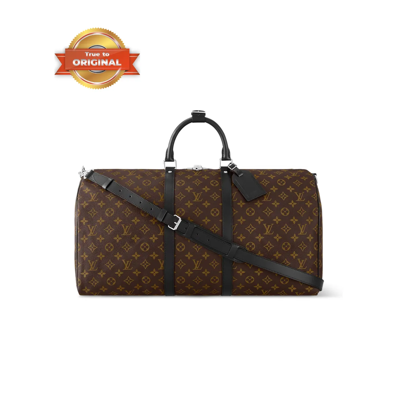 Louis Vuitton Keepall Bandouliere 55 Travel Bag in Brown Monogram Silver Hardware Louis Vuitton Keepall Bandouliere 55 Travel Bag in Brown Monogram Silver Hardware