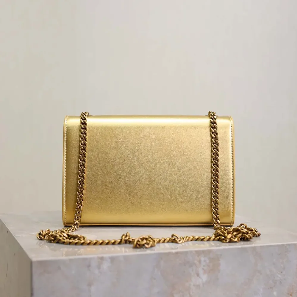 Saint Laurent YSL Kate Small In Metallic Leather for Women in Gold