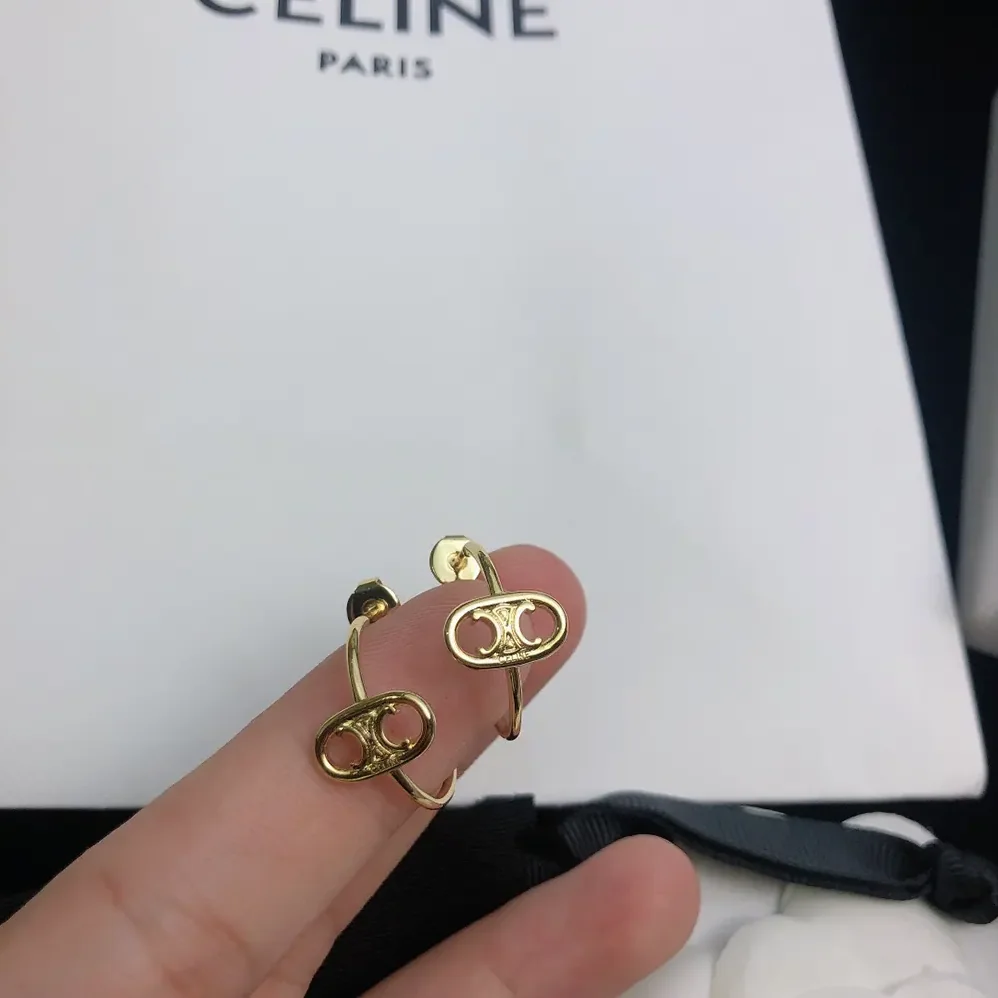 Celine Maillon Triomphe Hoops in Yellow Gold for Women
