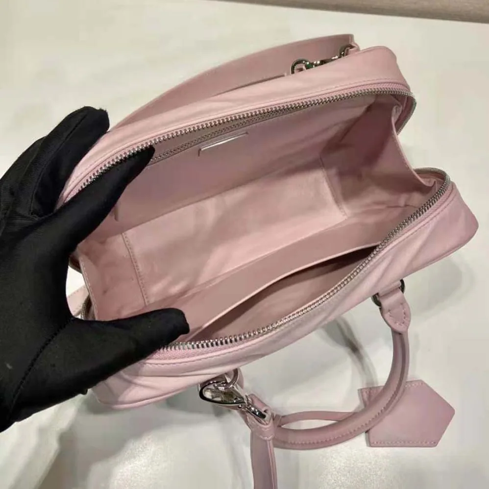 Prada Medium Antique Nappa Leather Top Handle Bag for Women in Pink