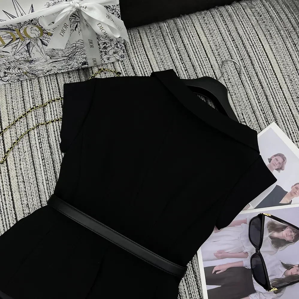 Dior Asymmetric Short-Sleeved Jacket with Belt Black Silk and Cotton Faille for Women Dior Asymmetric Short-Sleeved Jacket with Belt Black Silk and Cotton Faille for Women