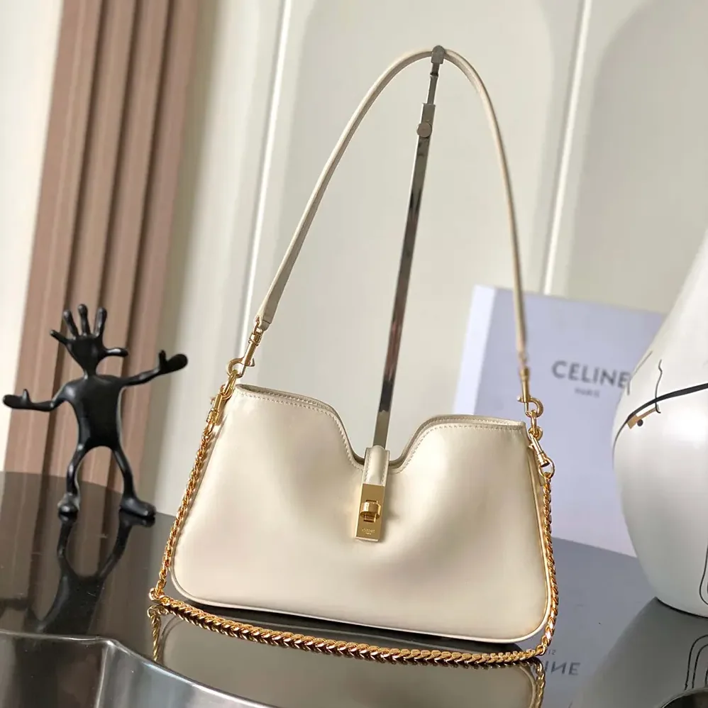 Celine Shoulder Camille 16 Soft In Smooth Calfskin for Women in White