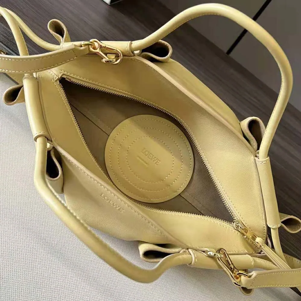 Loewe Small Paseo Bag in Shiny Nappa Calfskin for Women in Gold
