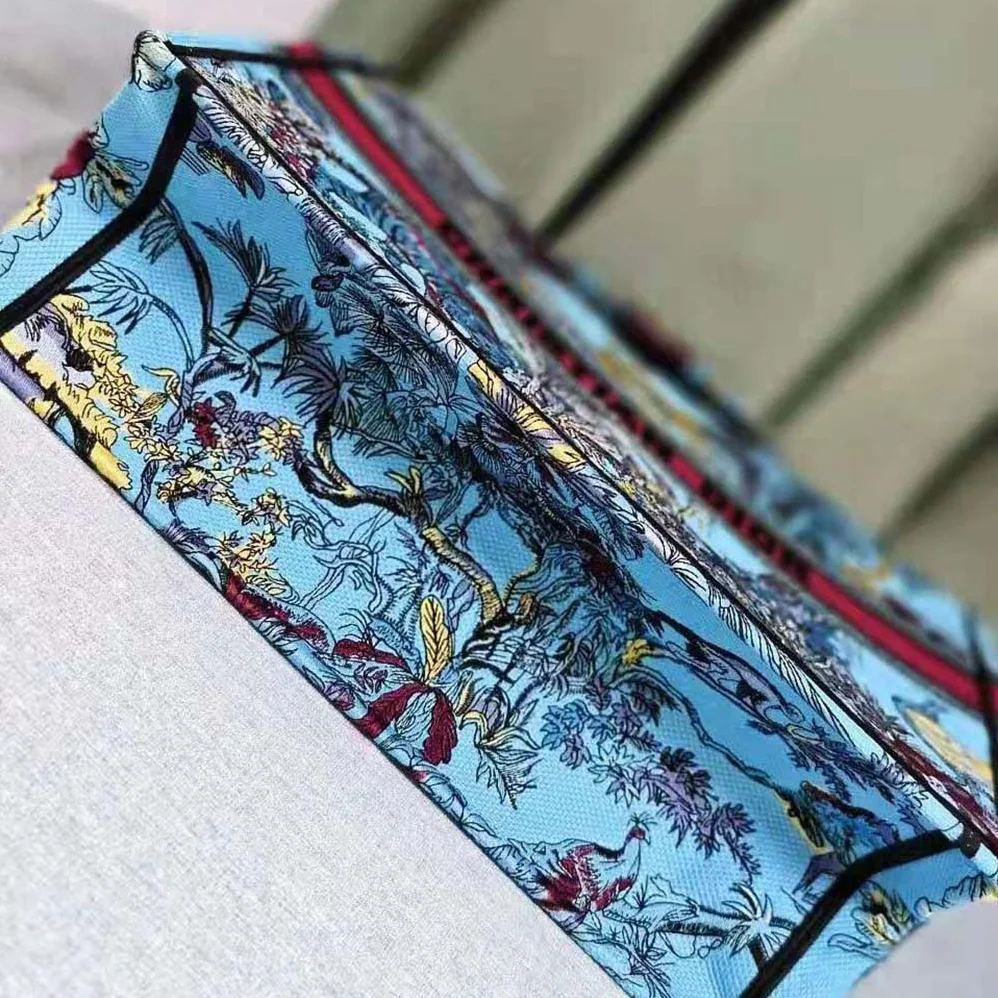 Dior Large Dior Book Tote Celestial Blue Multicolor Toile de Jouy Voyage Embroidery for Women Dior Large Dior Book Tote Celestial Blue Multicolor Toile de Jouy Voyage Embroidery for Women