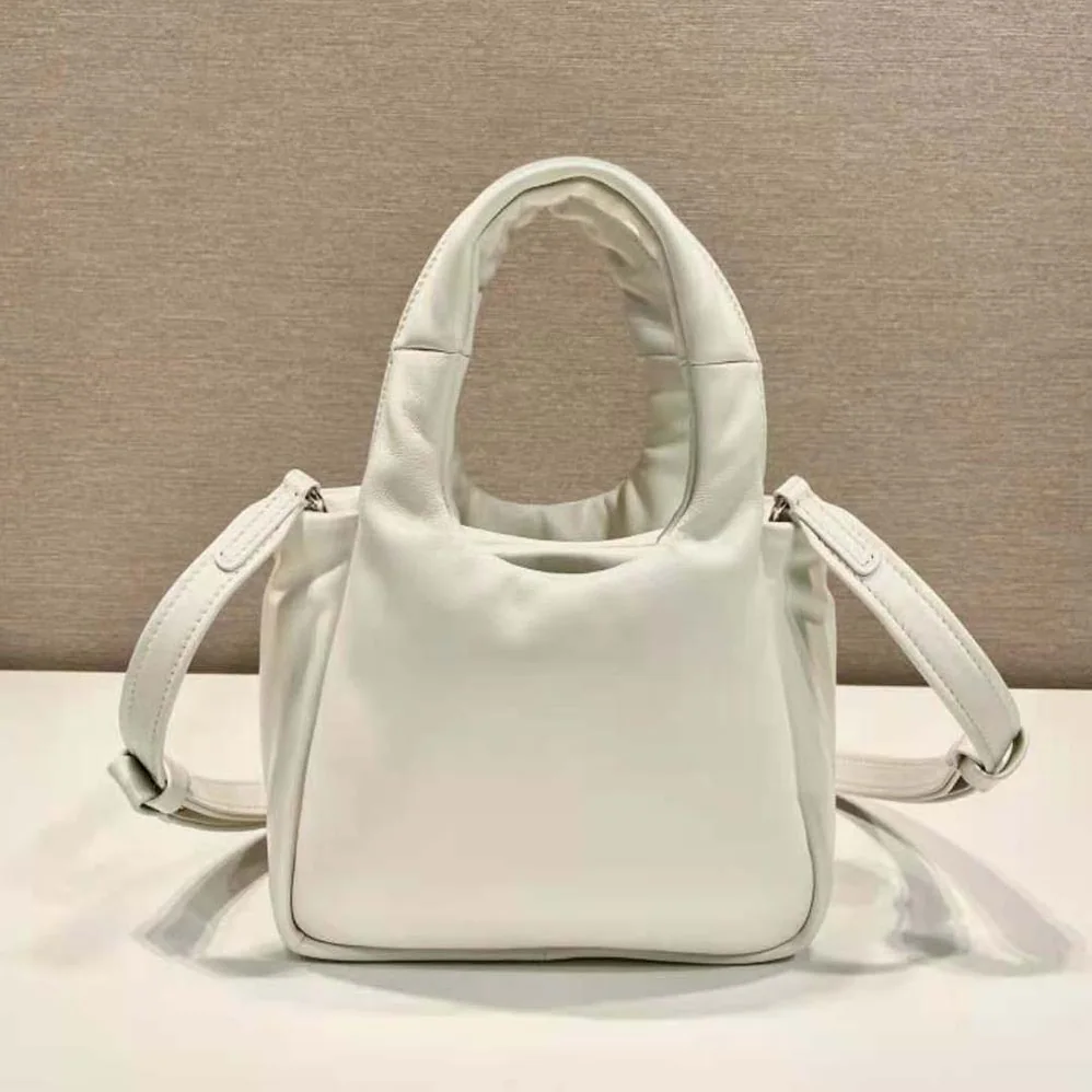 Prada Small Padded Prada Soft Nappa-Leather Bag for Women in White Prada Small Padded Prada Soft Nappa-Leather Bag for Women in White