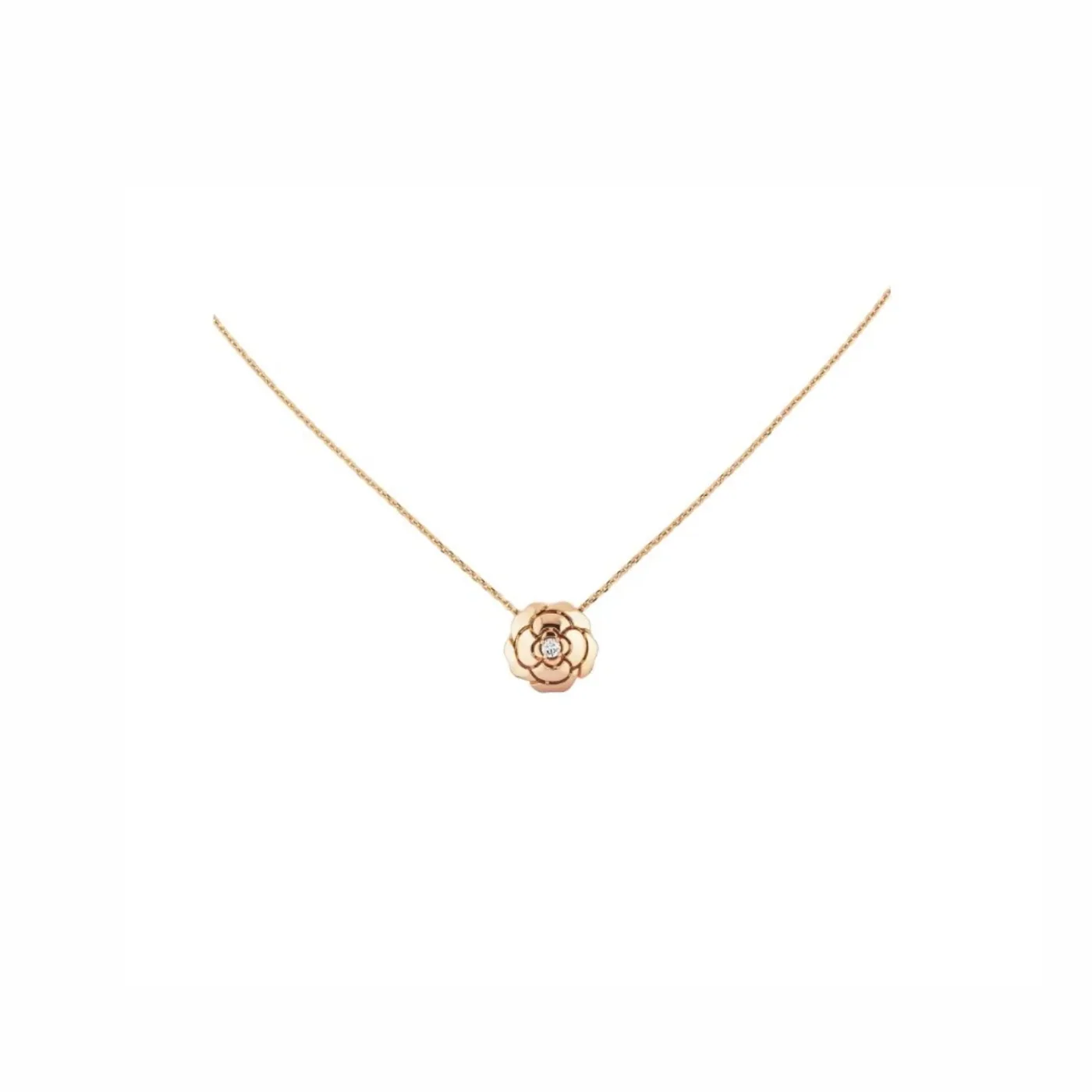 Chanel Extrait De Camélia Necklace Rose Gold Chanel Extrait De Camélia Necklace Rose Gold