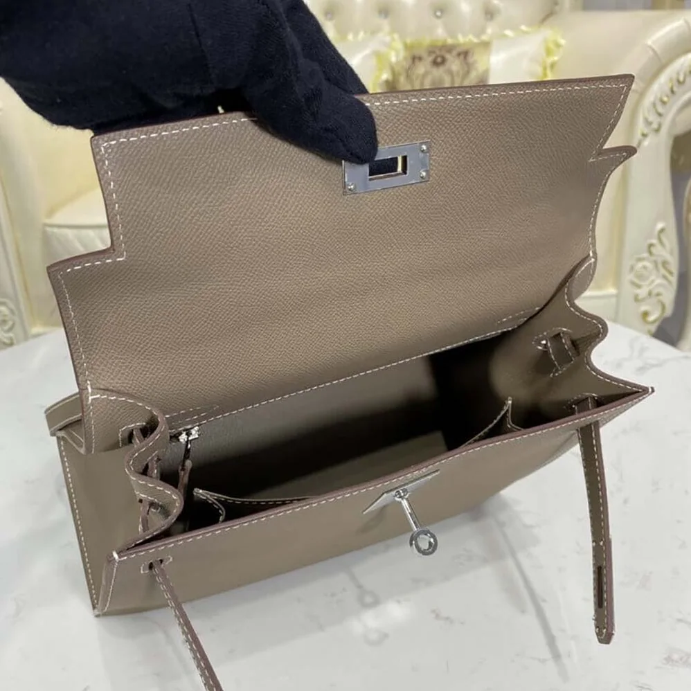 Hermes Kelly Bag 28 Epsom Leather for Women in Gray