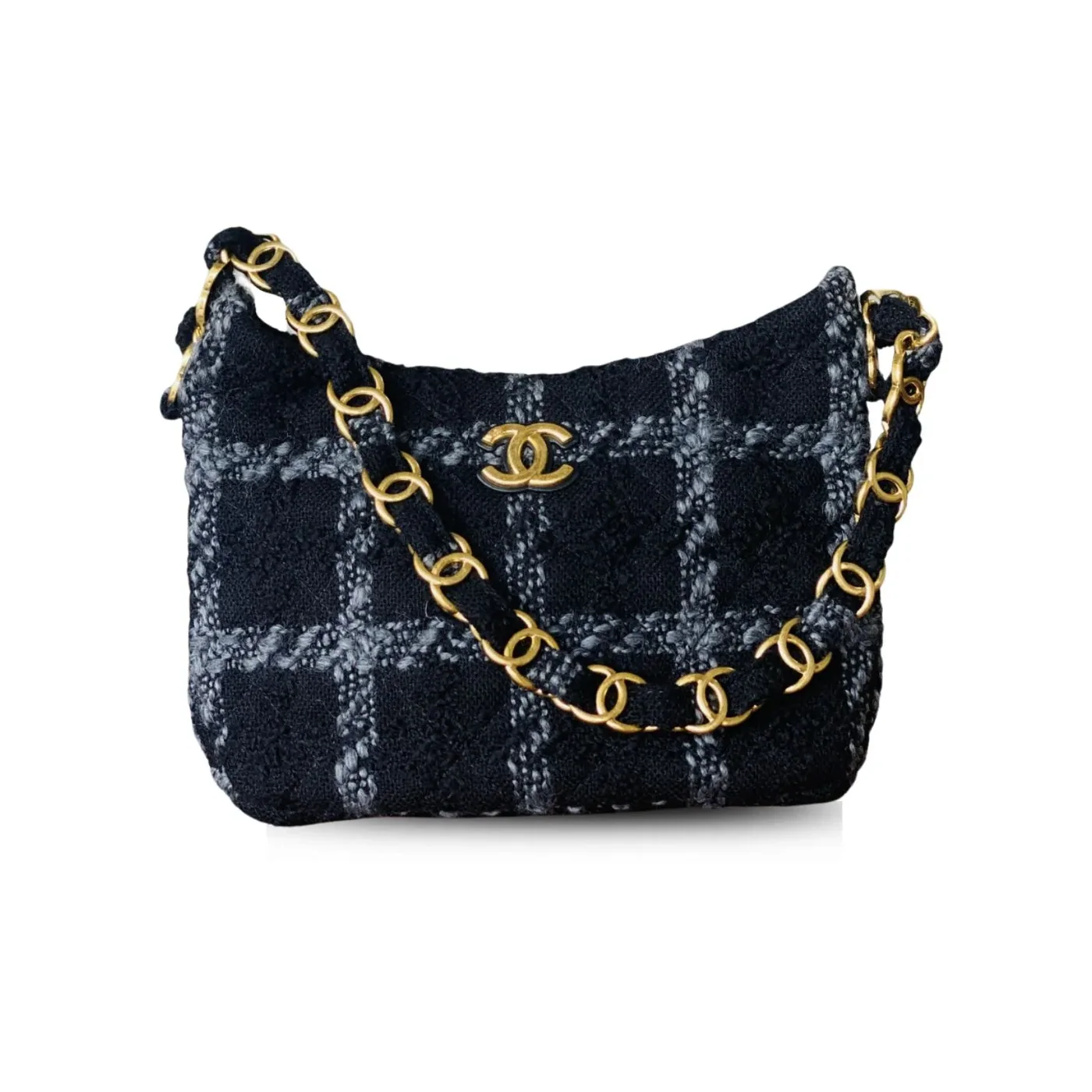 Chanel Tweed Black Hobo Bag 6,/17