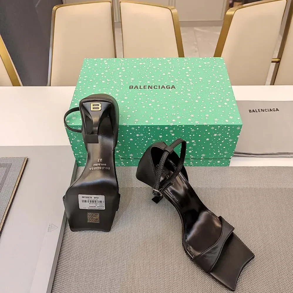 Balenciaga Hourglass 100mm Sandal in Black for Women Balenciaga Hourglass 100mm Sandal in Black for Women