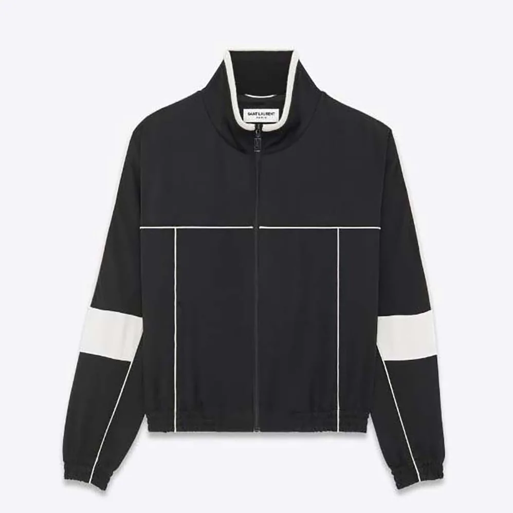 Saint Laurent YSL Saint Laurent Teddy Jacket in Satin Crepe for Women in Black Saint Laurent YSL Saint Laurent Teddy Jacket in Satin Crepe for Women in Black
