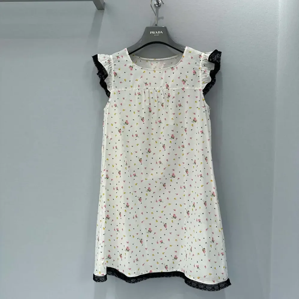 Prada Floral Print Cotton Batiste Mini for Women in dress