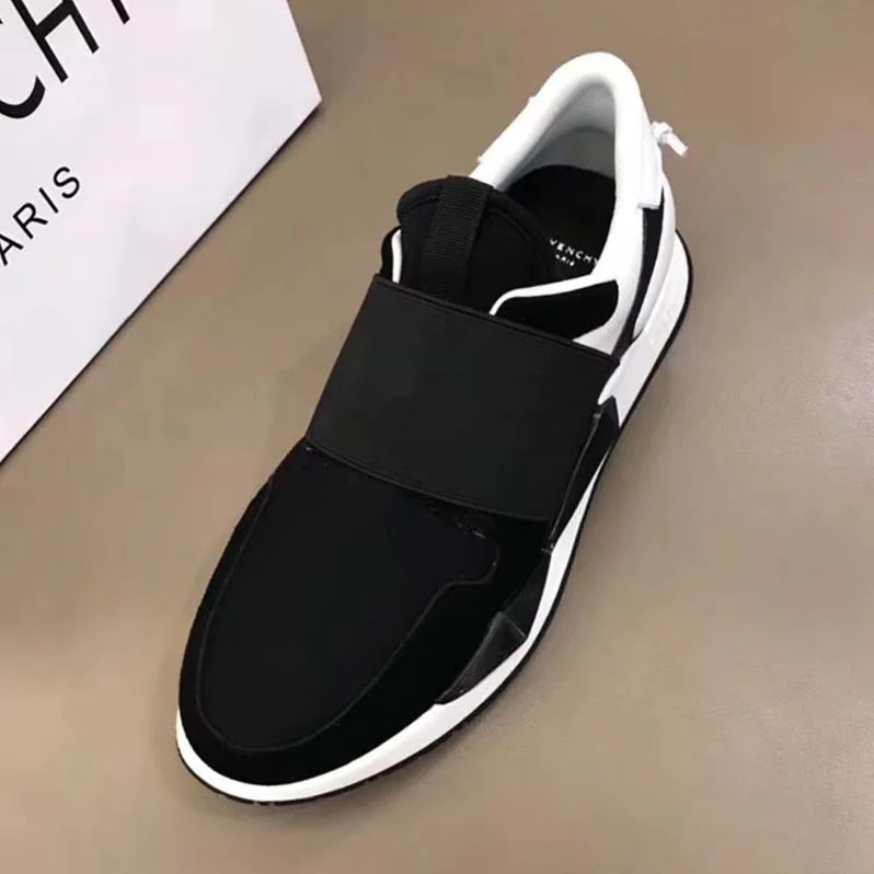 Givenchy Elastic Strap Sneakers in Leather Shoes Black for Women Givenchy Elastic Strap Sneakers in Leather Shoes Black for Women