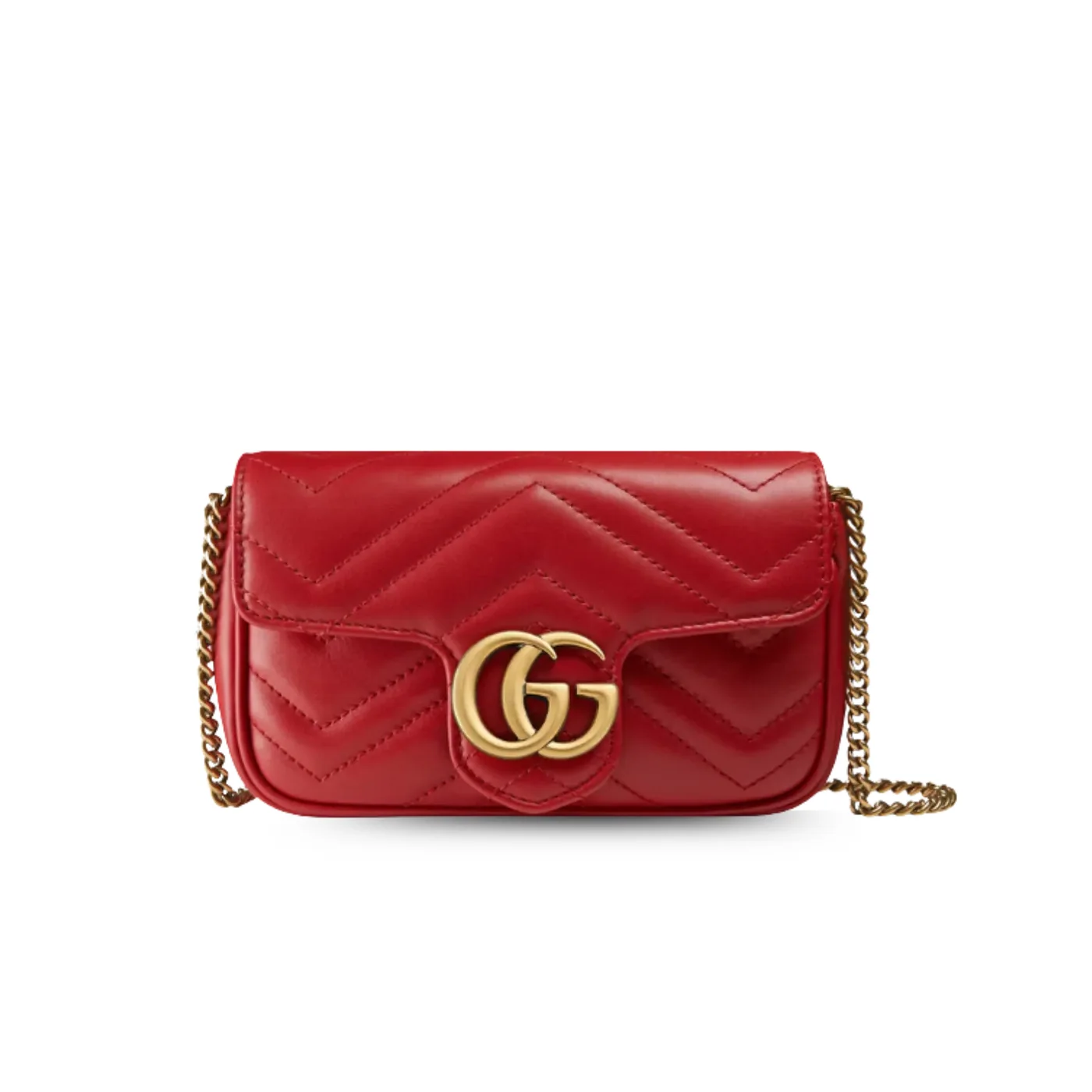 Gucci GG Marmont Leather Super Mini Bag Red / Gucci GG Marmont Leather Super Mini Bag Red /