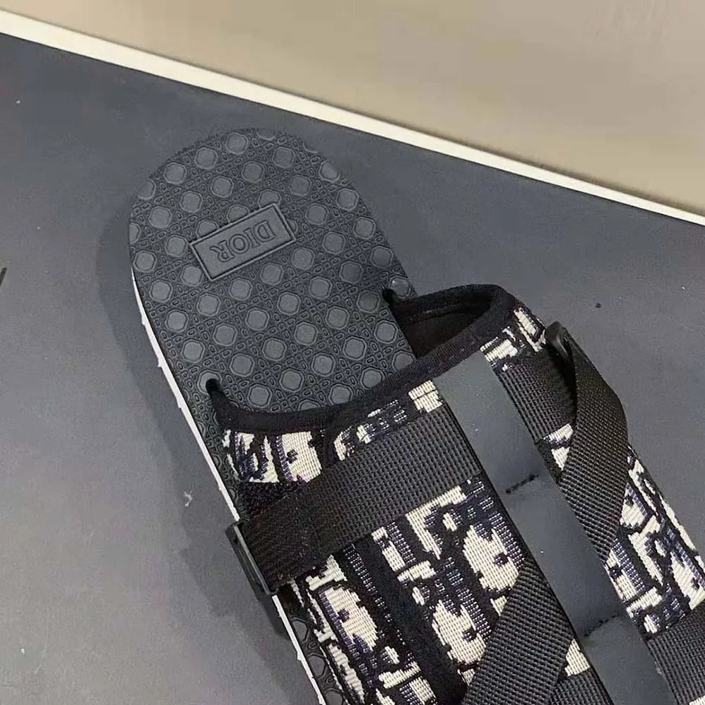 Dior Alpha Sandal Beige and Black Dior Oblique Jacquard for Men