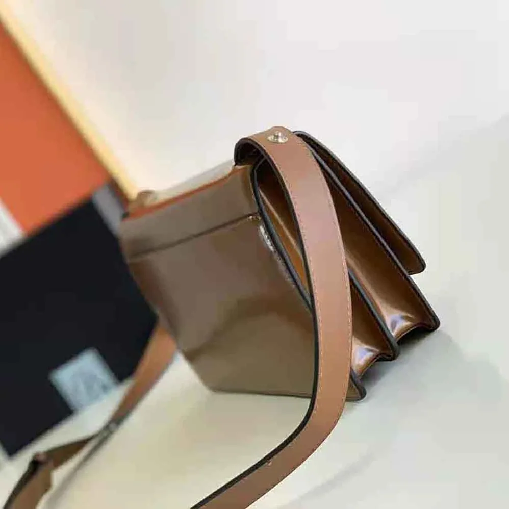 Prada Embleme Brushed-Leather Bag for Women in Brown