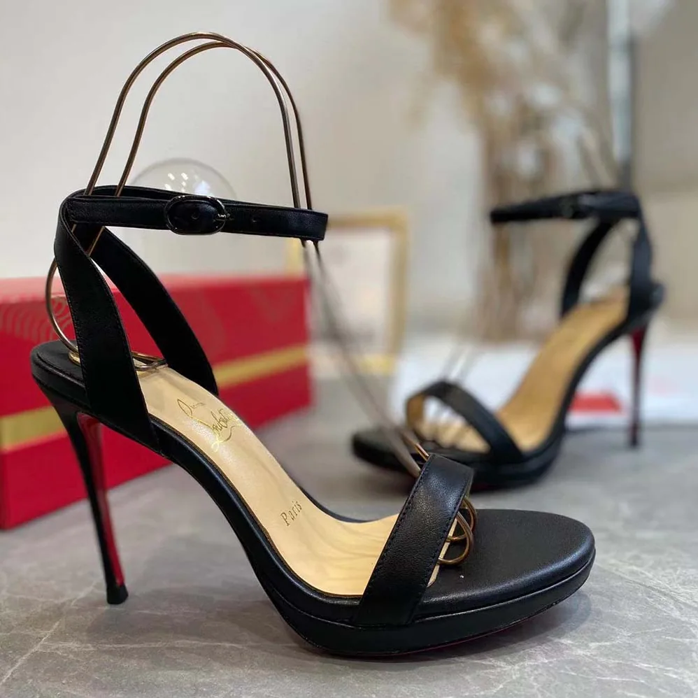 Christian Louboutin Loubi Queen 120 mm Sandals Nappa leather for Women in Black