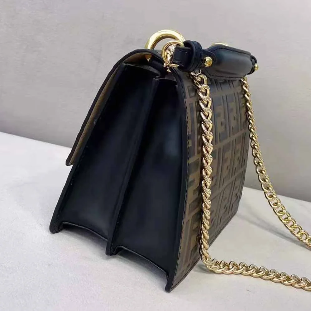 Fendi Kan U Small Brown Leather Mini for Women in Bag