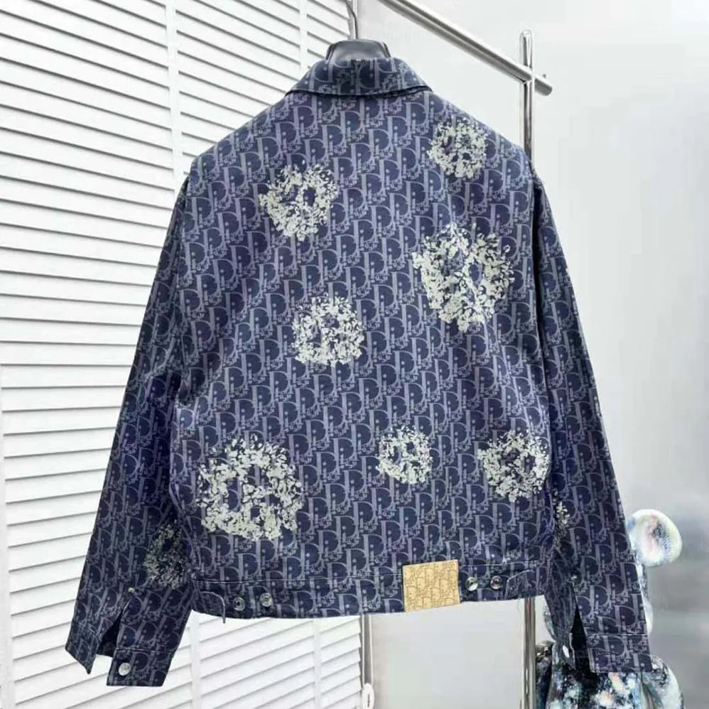 Dior Tears Zipped Blouson Blue Cotton Denim for Men