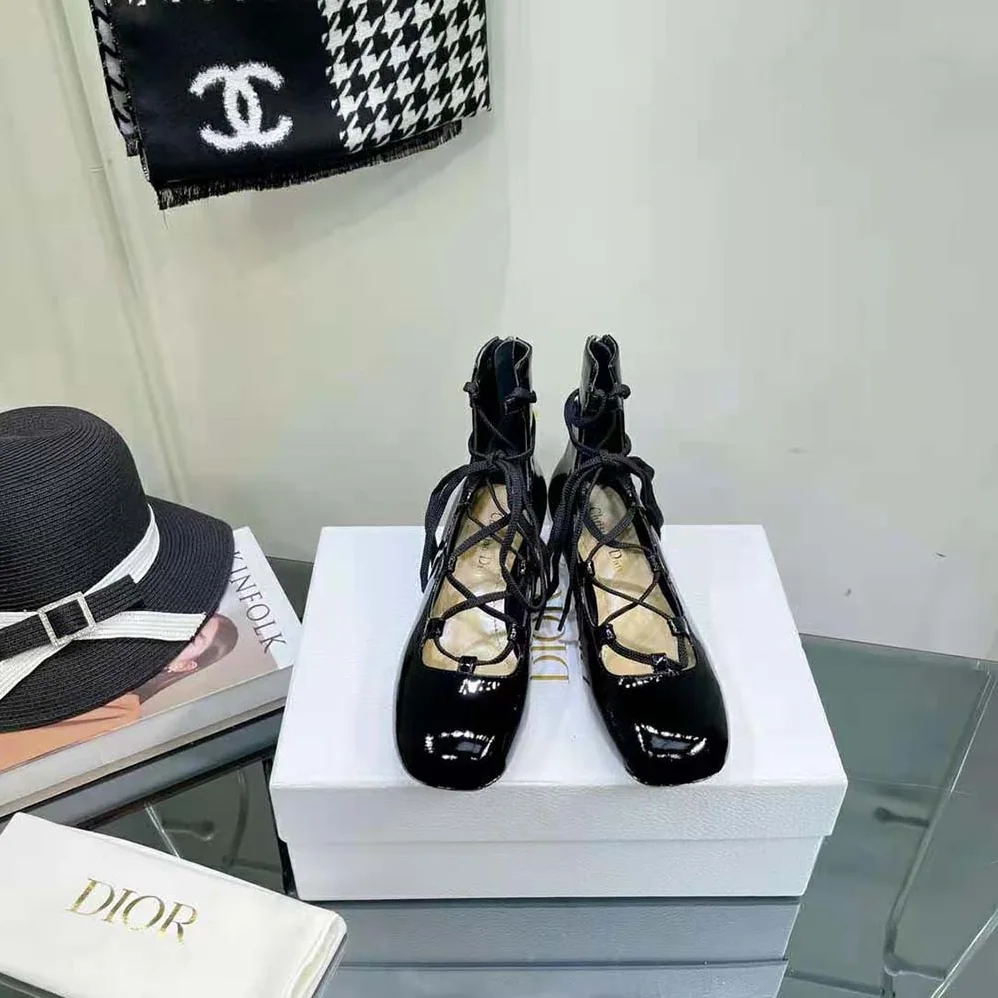 Dior Arty Lace-up Ankle Boot Black Patent Calfskin for Women Dior Arty Lace-up Ankle Boot Black Patent Calfskin for Women