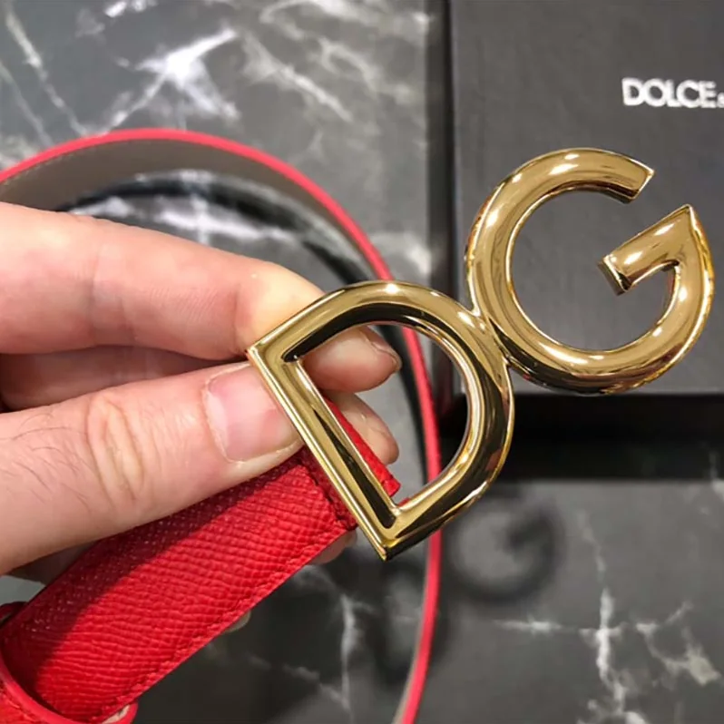 Dolce Gabbana D&G Dauphine Calfskin Belt for Women in Red Dolce Gabbana D&G Dauphine Calfskin Belt for Women in Red