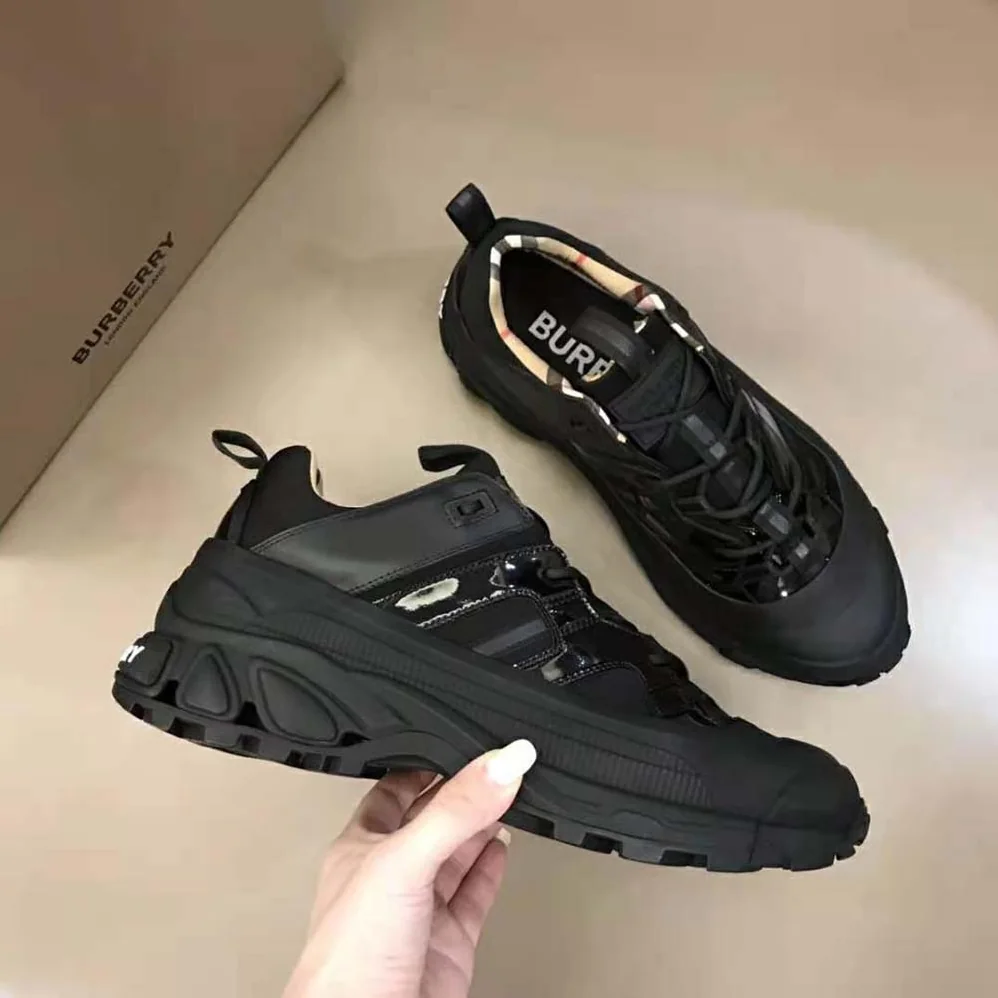 Burberry Nylon and Patent Leather Arthur Sneakers for Women