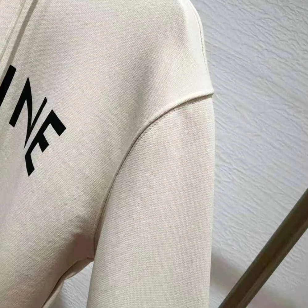 Celine Loose Celine Sweatshirt in Cotton Fleece for Women in Beige