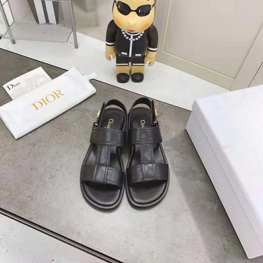 Dior Ocean Sandal Black Lambskin for Women