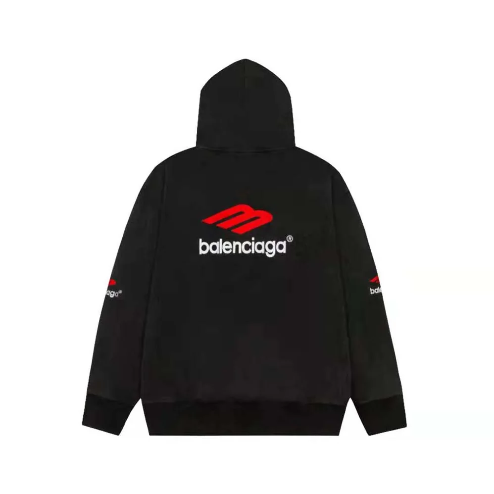 Balenciaga 3B Sports Icon Hoodie Oversized in Black for Women