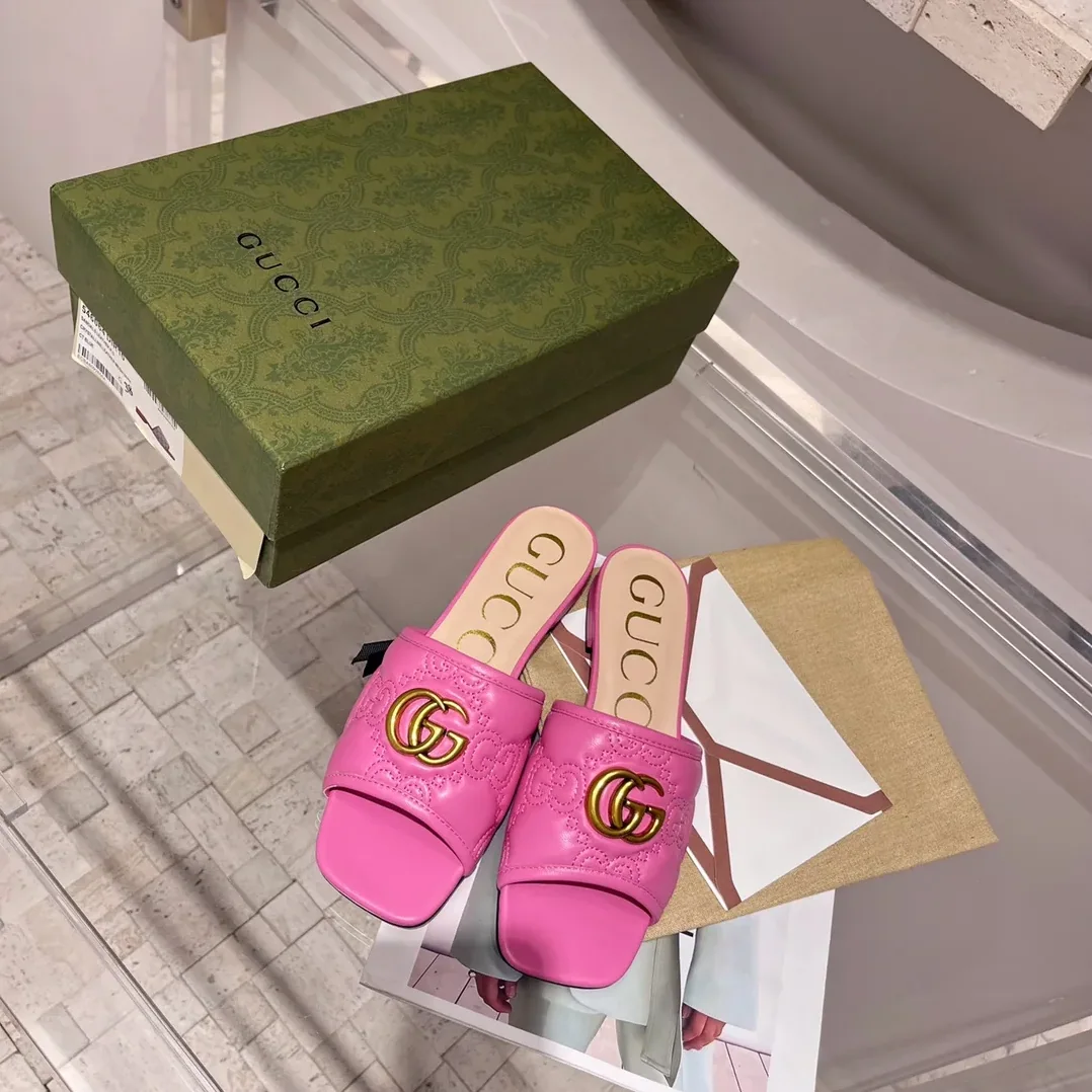 Gucci Slide Sandal With Double G Pink for Women