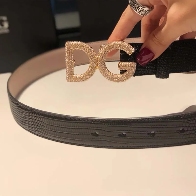 Dolce Gabbana D&G Belt in Iguana Print Calfskin for Women Dolce Gabbana D&G Belt in Iguana Print Calfskin for Women