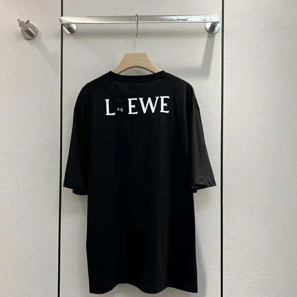 Loewe Kaonashi Embroidered T-shirt in Cotton for Men in Black Loewe Kaonashi Embroidered T-shirt in Cotton for Men in Black