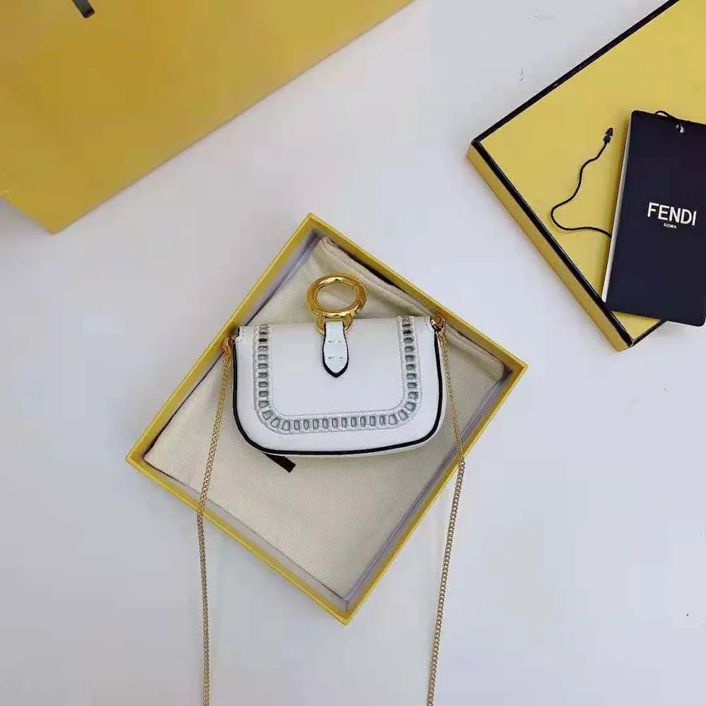 Fendi Nano Baguette Charm White Leather for Women Fendi Nano Baguette Charm White Leather for Women