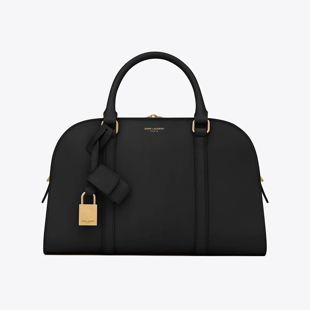 Saint Laurent YSL Lock Baby Duffle in Smooth Leather for Women in Black